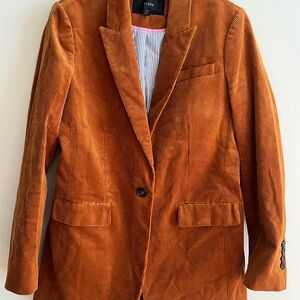 J CREW LONG PARKE BLAZER WIDE WALE CORDUROY - ENGLISH SADDLE - 4